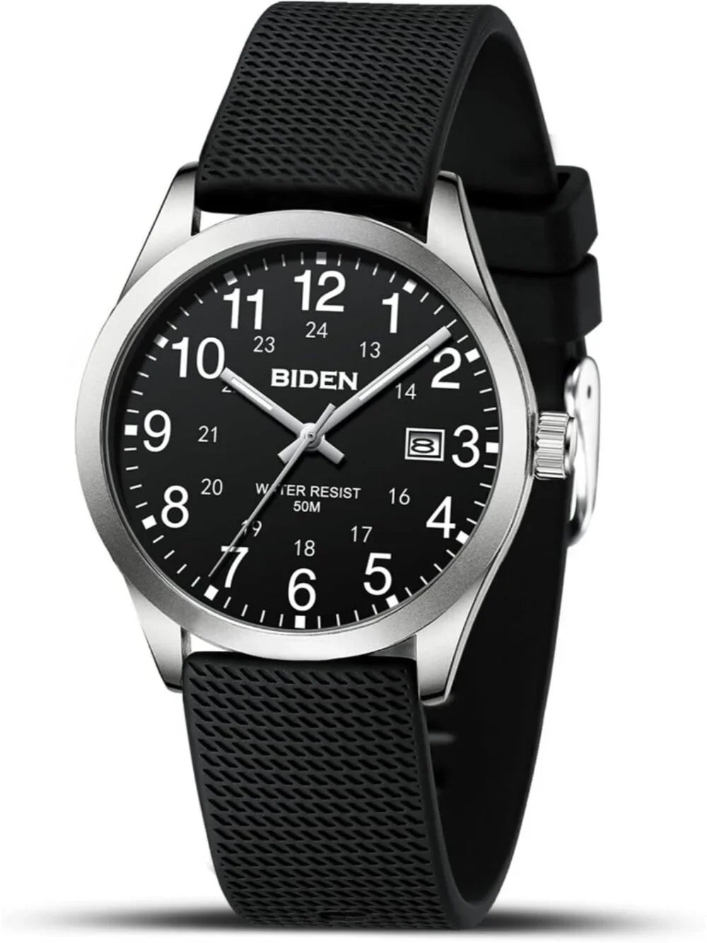 Men's Black Silver Analog Unisex Medical Professionals Waterproof Nurse Watch
